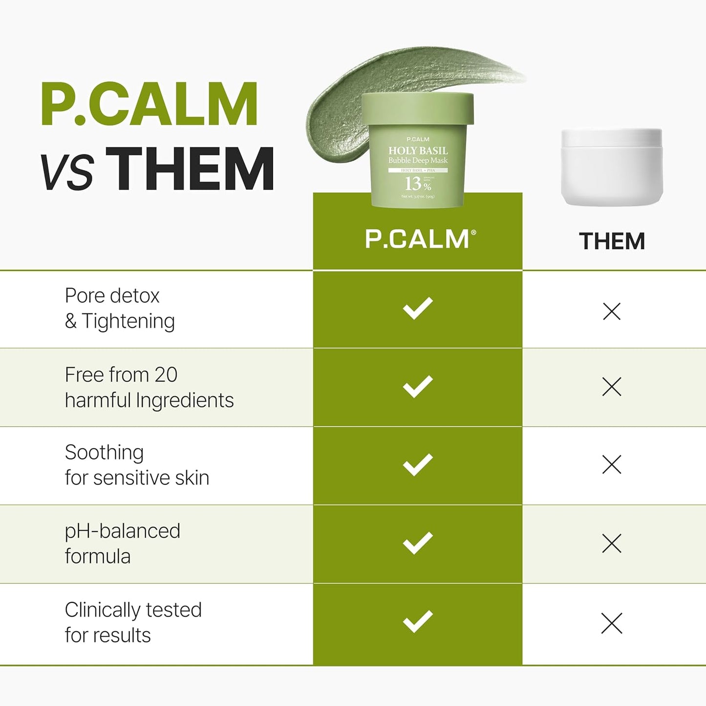 P.CALM - Holy Basil Booble Deep mask 90G