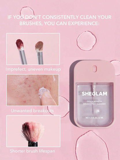 SHEGLAM - Limpiador en spray para brochas Quick Refresh de 32 ml