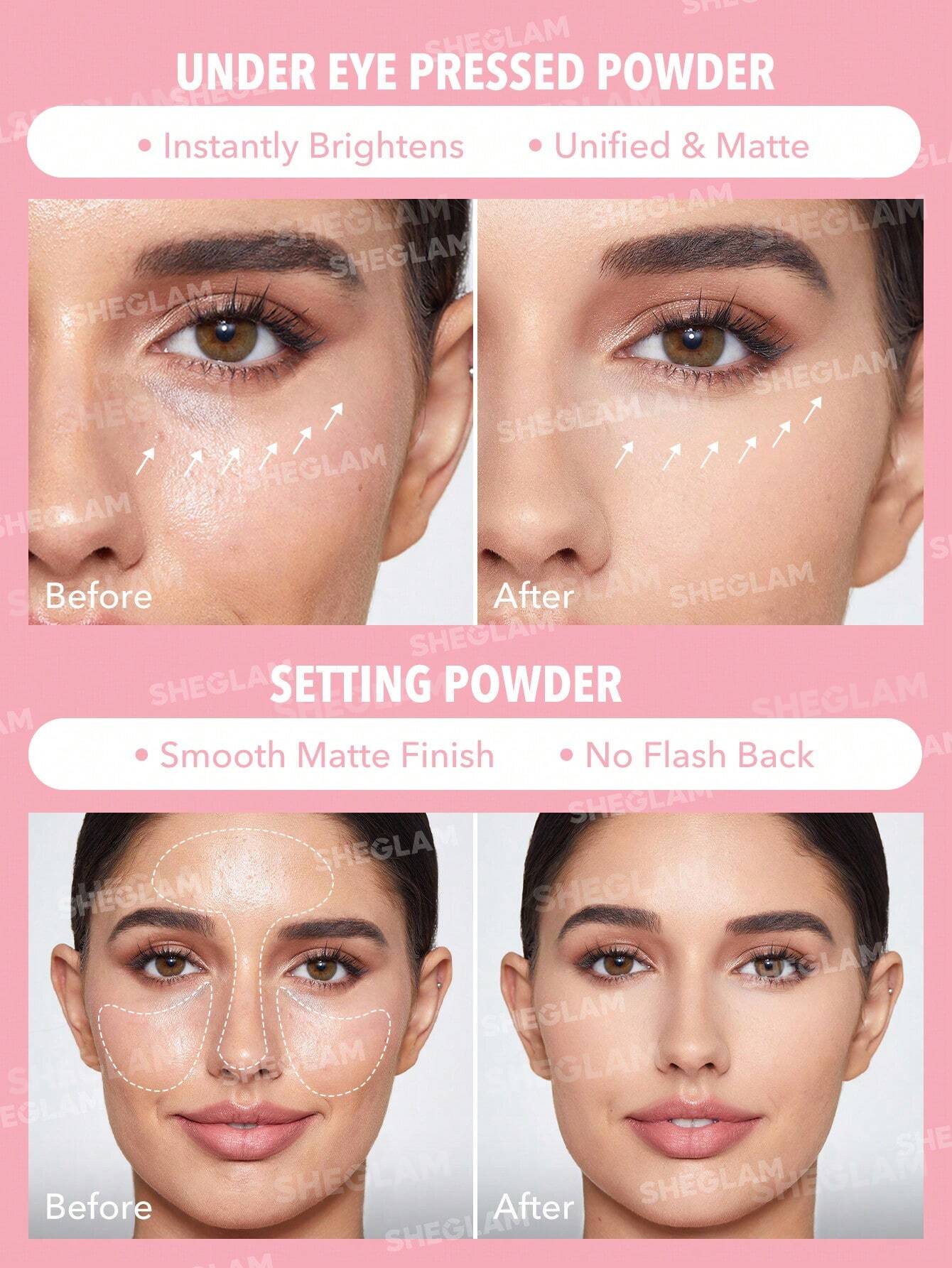 SHEGLAM - Insta-Ready Face & Under Eye Setting Powder Duo (en stock)