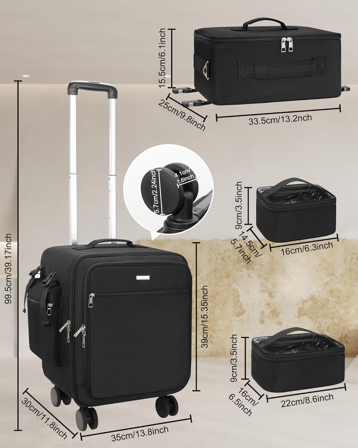 RELAVEL - Beauty Pro Maletin Rolling Case XXL - 3 EN 1