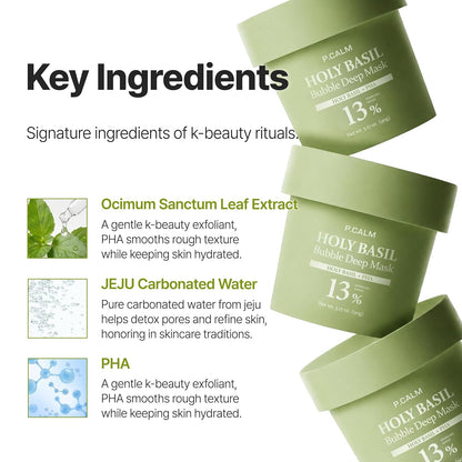 P.CALM - Holy Basil Booble Deep mask 90G