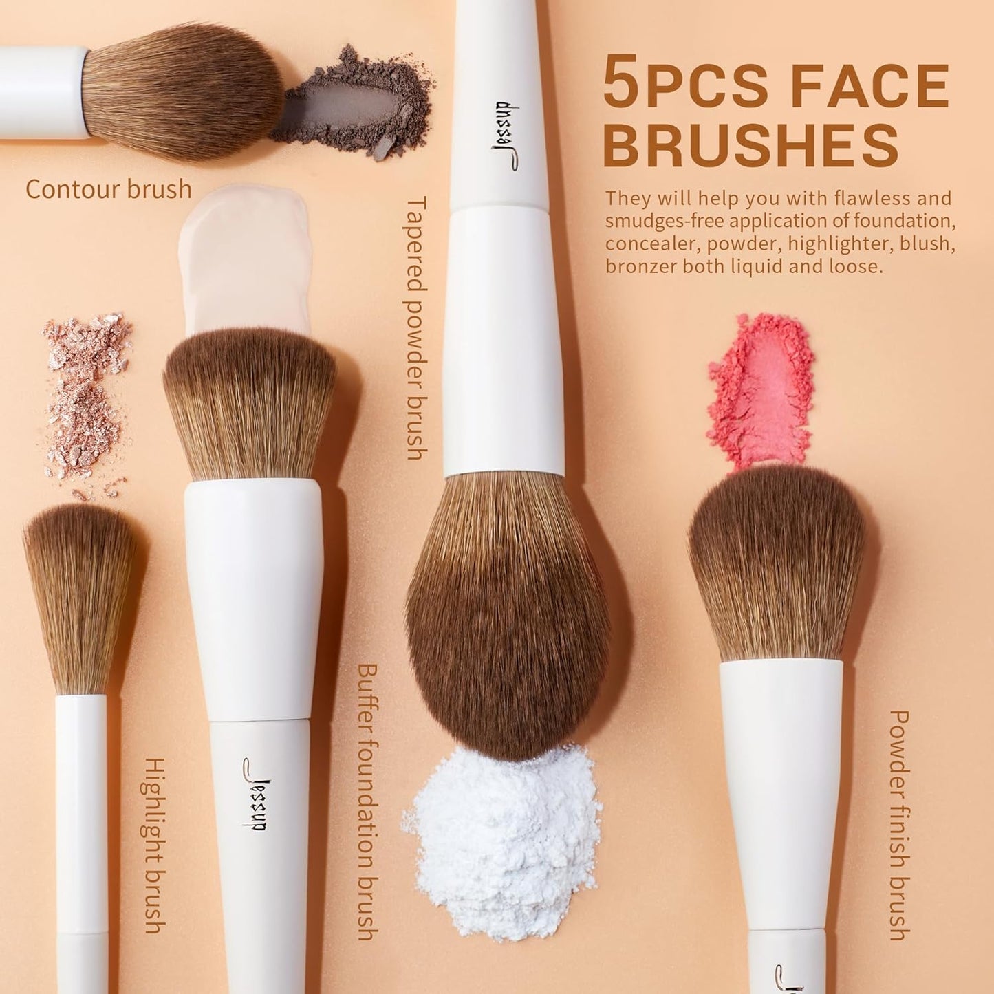 JESSUP - Brochas de maquillaje Profesional Set 14 pc